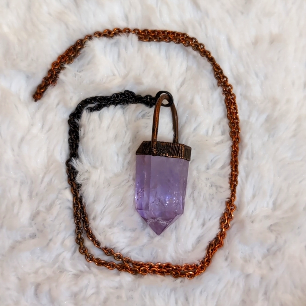 Raw Rose Quartz Crystal Necklace